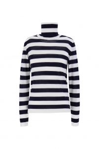 Striped pure virgin wool jumper, £280, Max Mara at Harvey Nichols. 