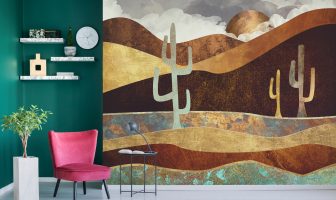 Interiors: Escape to the desert Patina Desert mural by Spacefrog Designs, from £35 per square metre, www.wallsauce,com