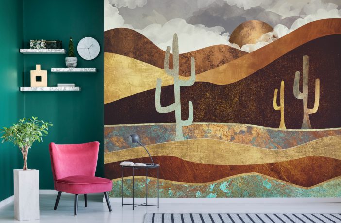 Patina Desert mural by Spacefrog Designs, from £35 per square metre, www.wallsauce,com